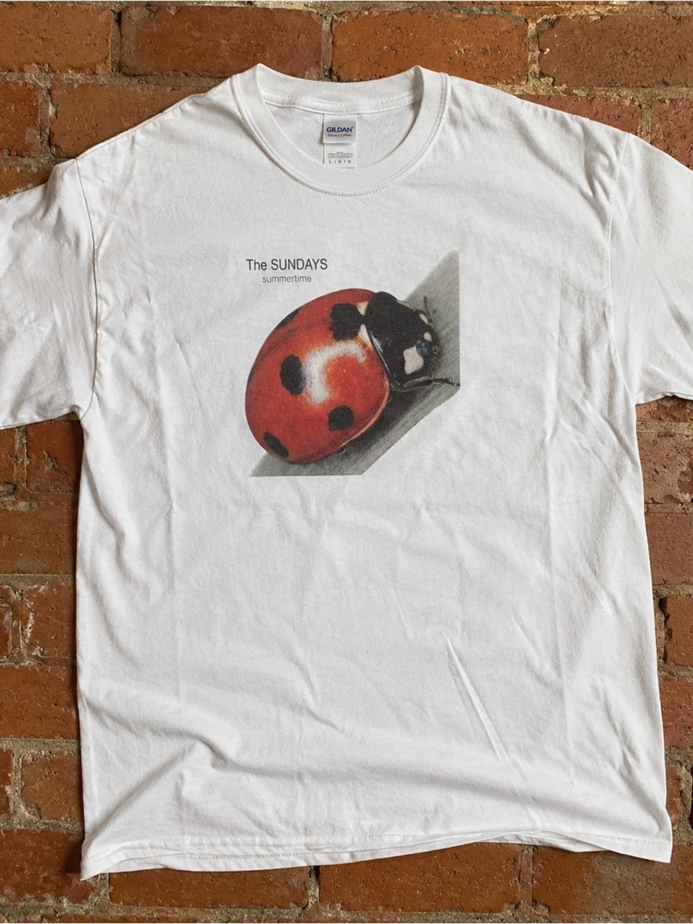 Gildan White Heavy Cotton Crew Tee with Brand Tag